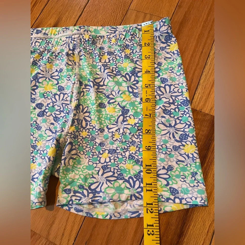 Lily Pulitzer Luxletic Bike Shorts Women’s Size Small Blue/Green Floral EUC - Picture 6 of 10